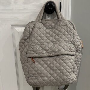 MZ Wallace Light Gray Quilted Backpack